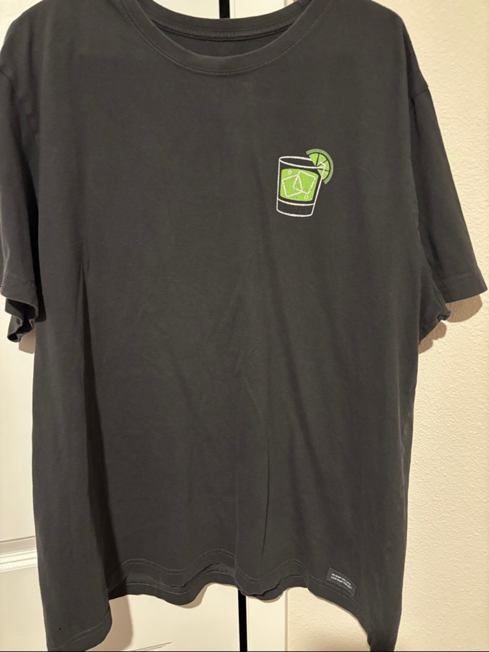 Life Is Good Charcoal Tee with Lime Cocktail Graphic